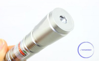 充電式レッドレーザーポインター懐中電灯100mwレーザー　シルバーの外観