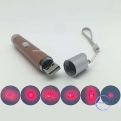 2024充電可能な6in1ガジェットオブプレイペットレーザーインタラクティブおもちゃ猫レーザーポインター猫のおもちゃペットレーザーライトポインター